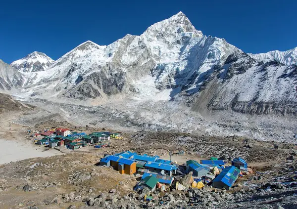 Gorak shep köyü, Everest Dağı yakınlarındaki köy, Khumbu vadisi, Solu khumbu, Nepal Himalayaları dağları.
