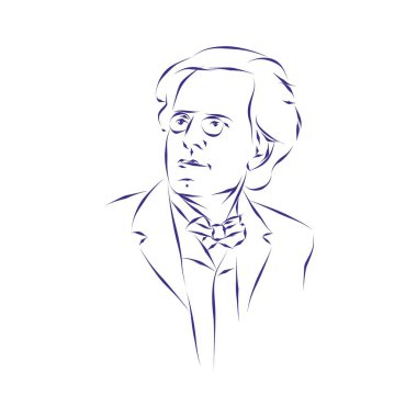 Besteci Gustav Mahler 'in vektör çizimi