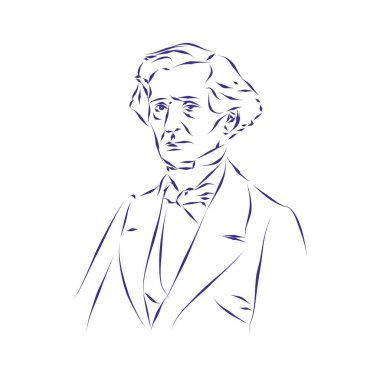 Besteci Hector Berlioz 'un vektör çizimi