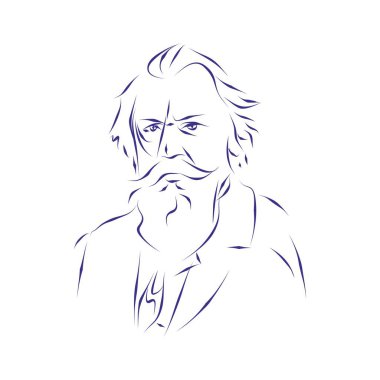 Besteci Johannes Brahms 'ın vektör çizimi