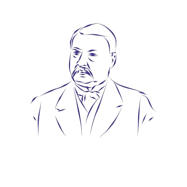 Vektorová Ilustrace Portrét Skladatele Alexandra Glazunova — Stockový vektor