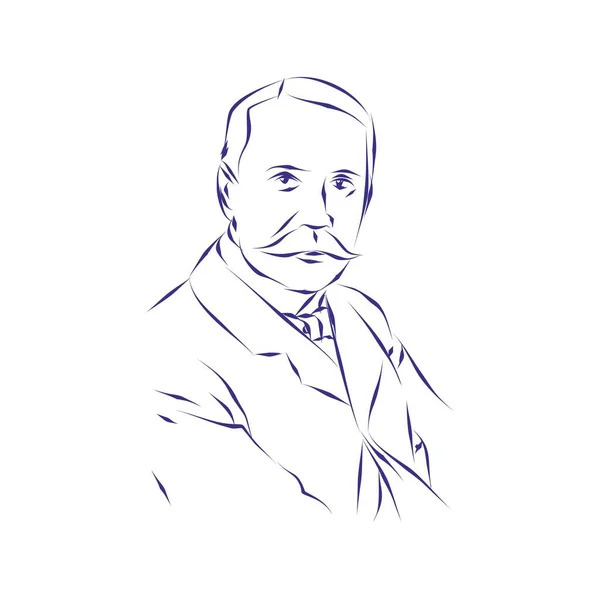 Vector Illustration Portrait Composer Edward Elgar — Stock Vector