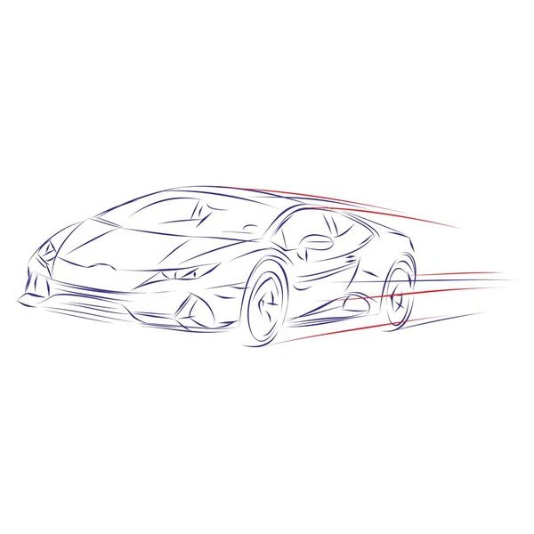 Συνεχής Γραμμή Σχέδιο Ενός Speedcar Κίνηση Χειροποίητο Διανυσματική Απεικόνιση — Διανυσματικό Αρχείο