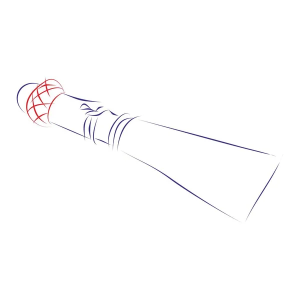 ファゴット カール ダルシャンのためのダブルリードの連続線画 手描きベクトルイラスト — ストックベクタ
