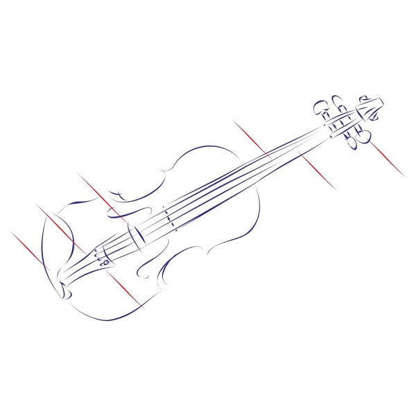 现代中提琴的连续线条绘图 带有组件的指示器 用白色隔开 矢量图解 — 图库矢量图片
