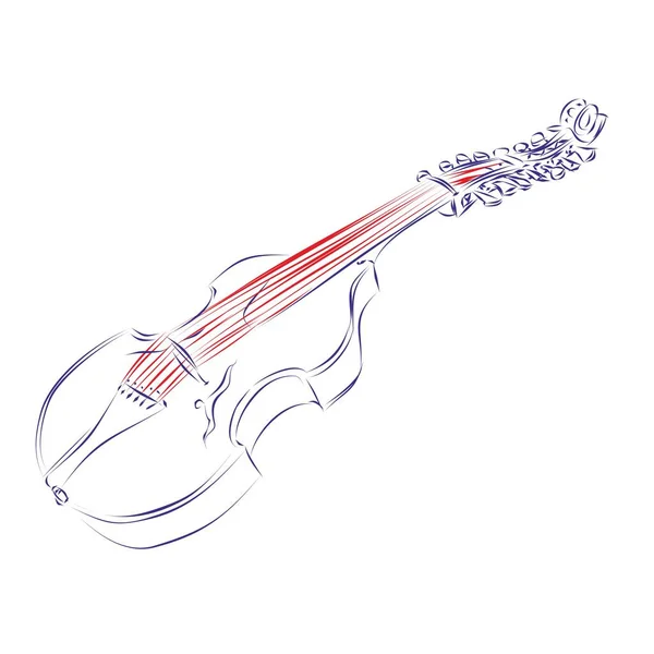 用白色隔开的中提琴的连续线条画 矢量图解 — 图库矢量图片