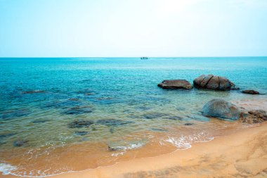 Kayaları, denizi ve okyanusu olan güzel tropikal plajlar
