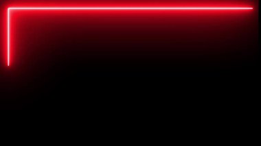 Kırmızı Neon Dikdörtgen Çerçeve, Parlak Kenarlık, Hareket Grafikleri Video