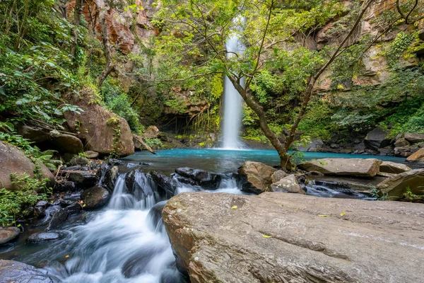 Catarata Cangreja Versteckter Wasserfall Umgeben Von Grünen Bäumen Vegetation Felsen — Stockfoto