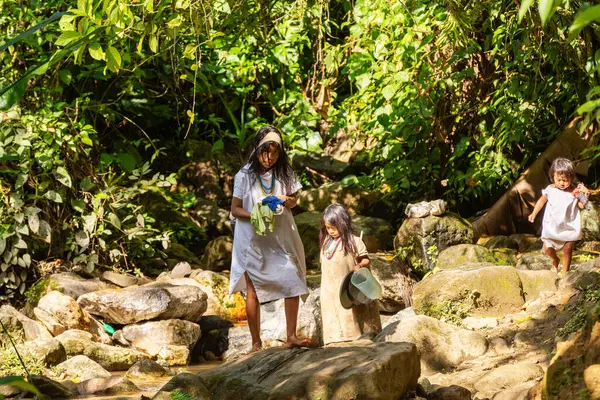 Tayrona, Magdalena, Kolombiya - 21 Eylül 2023: Ciudad Perdida, Magdalena, Sierra Nevada de Santa Marta, Kolombiya