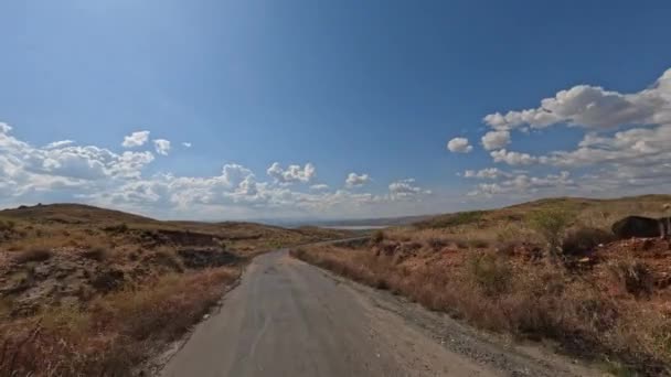 Autofahrt Von Antsirabe Nach Miandrivazo Zentralmadagaskar Karge Landschaft Abgeholztes Hochland — Stockvideo