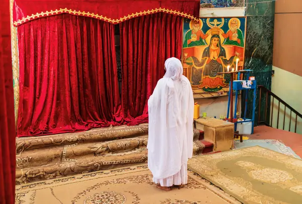 Interior Debre Libanos Monasterio Etiopía Que Encuentra Noroeste Addis Abeba — Foto de Stock