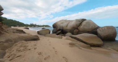 En güzel Karayip plajı, Playa Arenilla Tayrona Ulusal Parkı, Kolombiya manzarası