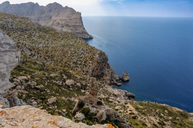 Görüntü Mirador de Es Colomer, Peninsula de Formentor, Balear Adaları Mallorca İspanya. Seyahat acentası tatil kavramı.