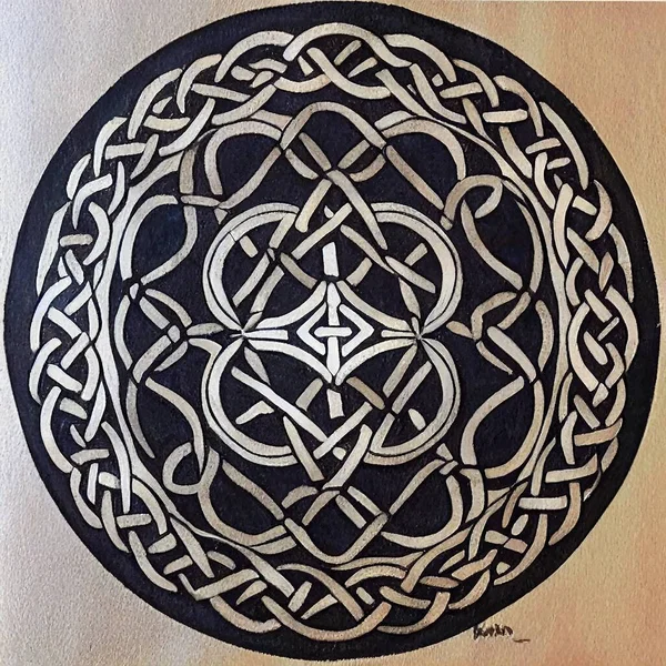 Absctact Mandala Dengan Elemen Celtic Stok Foto