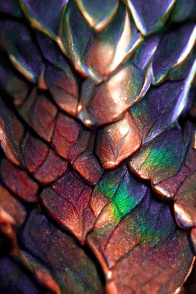 Illustration Macro Shining Metallic Dragon Scales Royalty Free Stock Obrázky