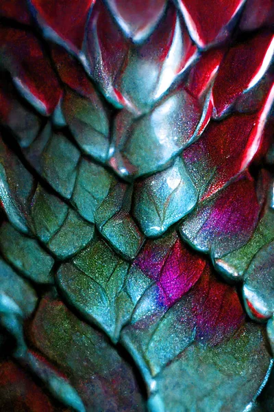 Illustration Macro Shining Metallic Dragon Scales Fotografia De Stock