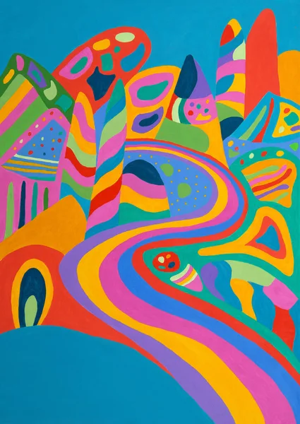 Peinture Huile Abstraite Originale Sur Toile Fond Écran Multicolore Concept — Photo