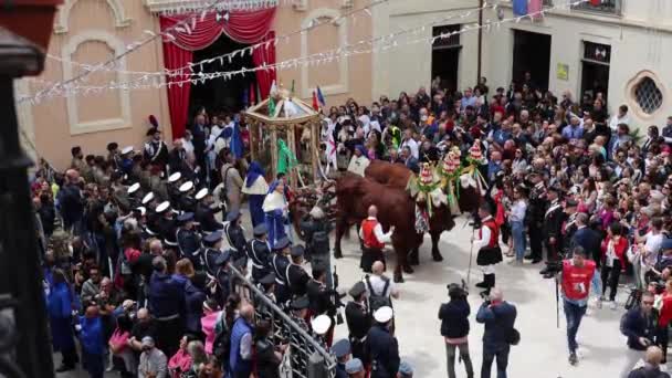 Cagliari Ιταλία Μαΐου 2023 Φεστιβάλ Sant Efisio Στο Κάλιαρι Της — Αρχείο Βίντεο