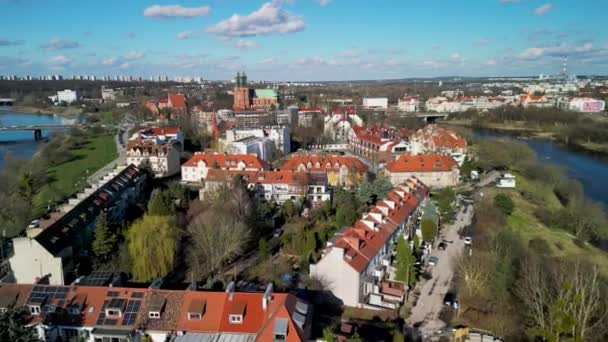 Pologne Poznan Province Wielkopolska 2024 Vue Aérienne Zagorze Ostrow Tumski — Video