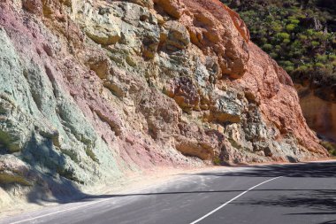 Los Azulejos Gran Canaria, Kanarya Adaları, İspanya 'daki renkli kayalar