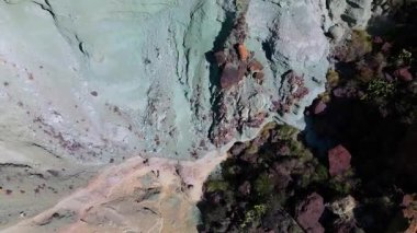 Los Azulejos Gran Canaria, Kanarya Adaları, İspanya 'daki renkli kayalar.