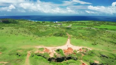 Kenting Ulusal Parkı ve Tayvan Longpan Parkı 'nın hava manzarası