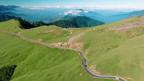 Vista Aérea Central Cross Lsland Highway Taiwán — Vídeo de stock