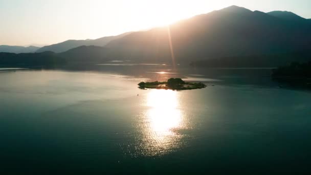 Luftaufnahme Der Insel Lalu Sonnenmondsee Taiwan — Stockvideo