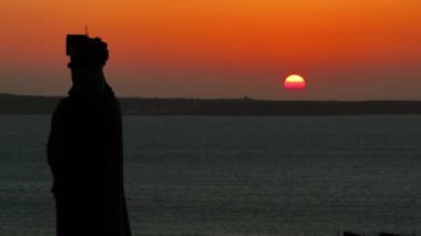 Penghu, Tayvan 'daki Matsu heykelinin hava görüntüsü.