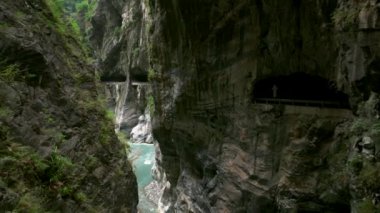 Aerial view of Yanzikou (Swallow Grotto) Trail and Liwu River gorge. Taroko National Park,Taiwan.