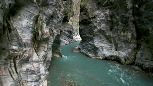 Luchtfoto Van Taroko Liwu River Kloof Nationaal Park Taroko Taiwan — Stockvideo