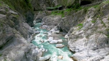 Aerial view of Liwu River gorge. Taroko National Park,Taiwan.