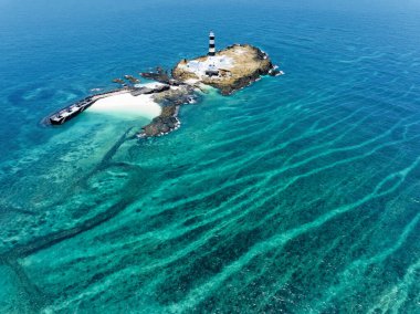 Mudouyu Deniz fenerinin havadan görünüşü, Tayvan.