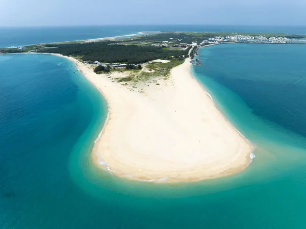 Letecký Pohled Ostrov Jibei Slavnou Turistickou Destinací Pro Vodní Sporty — Stock fotografie