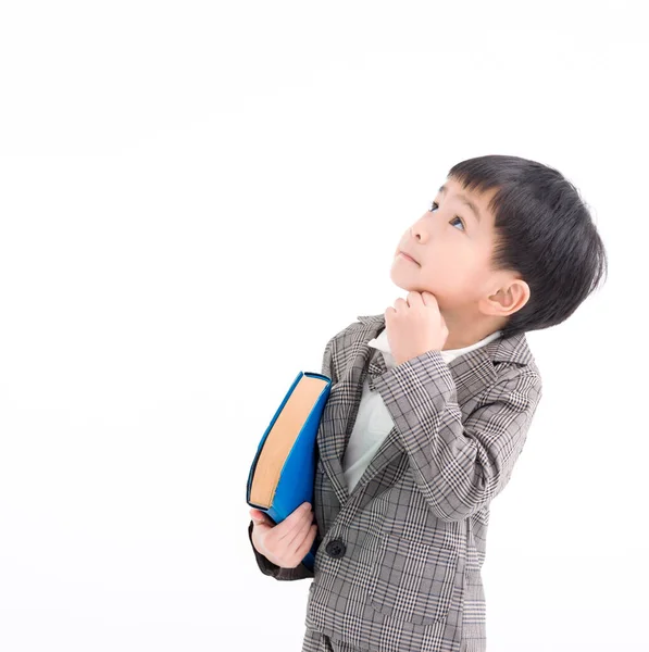 Let Think Child Schoolboy Thinking Doubting Making Choice — Stock Photo, Image