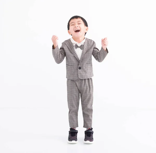 Задоволений Щасливий Азіатський Хлопчик Сміється — стокове фото