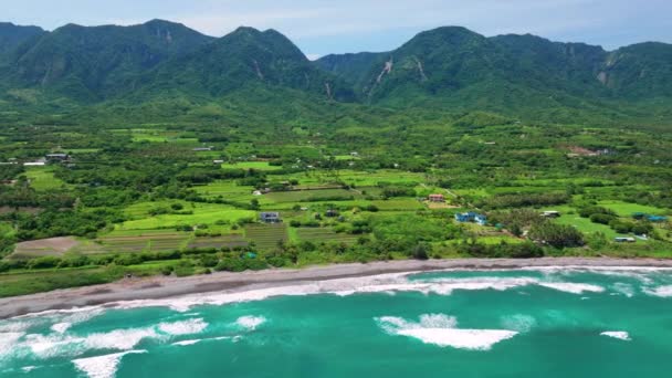 Taitung Tayvan Daki Sahil Kıyı Şeridi — Stok video