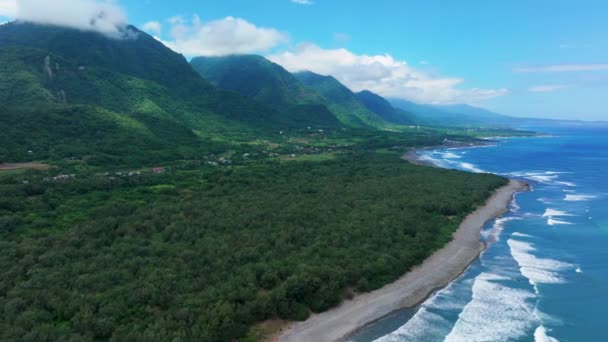 Vista Aerea Costa Spiaggia Taitung Taiwan — Video Stock