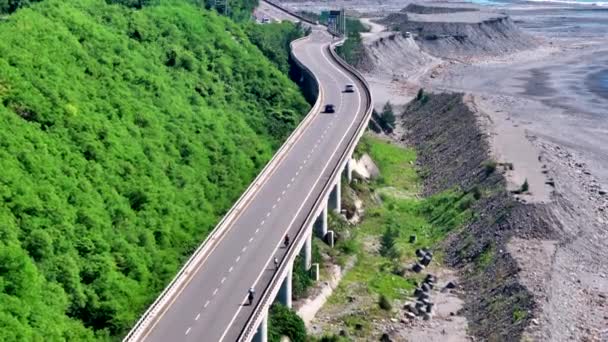 Widok Lotu Ptaka Autostrada Rowerzysta Taitung Tajwan — Wideo stockowe