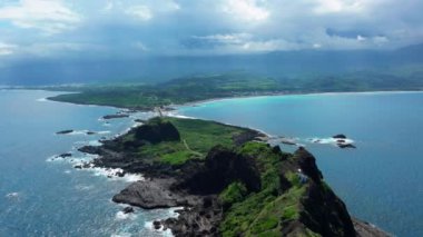Taitung, Tayvan 'daki Sanxiantai Rekreasyon Bölgesi' nin havadan görünüşü.