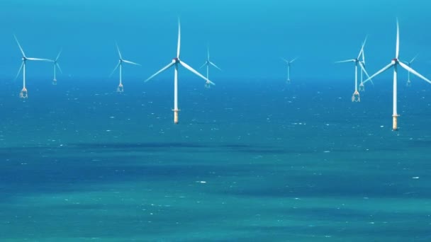 Offshore Windmolen Boerderij Oceaan Taiwan — Stockvideo