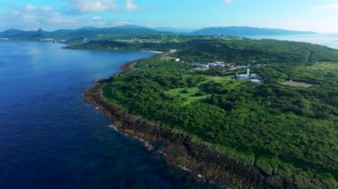 Kenting Ulusal Parkı, Tayvan 'daki sahil şeridinin havadan görüntüsü.
