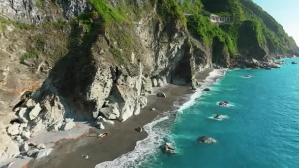 Luchtfoto Van Suhua Highway Hualien Taiwan — Stockvideo