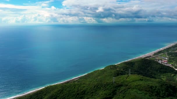 Widok Lotu Ptaka Piękne Wybrzeże Góry Taitung Tajwan — Wideo stockowe