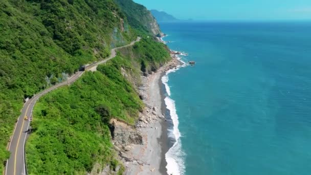 Aerial View Suhua Highway Taiwan — стокове відео