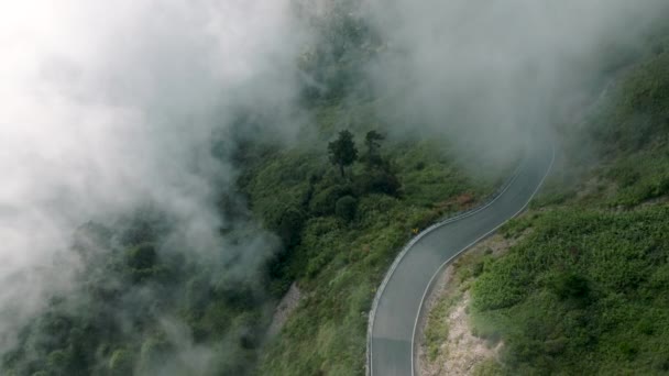 Вид Повітря Гірську Дорогу Хмару — стокове відео