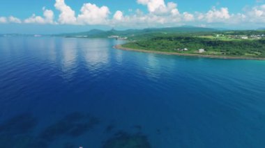 Kenting Ulusal Parkı, Tayvan 'daki güzel kıyı şeridinin havadan görüntüsü.