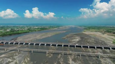 Tayvan 'daki Jhuoshuei Nehri' nin havadan görünüşü