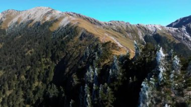 Hehuan Dağı 'nın kışın havadan görünüşü, Tayvan